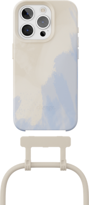 Woodcessories Change hoesje iPhone 15 Pro - Beige Blue Woodcessories Change hoesje iPhone 15 Pro - Beige Blue