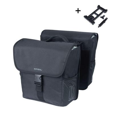 Basil Tas go mik dubbel zwart | 32l