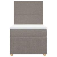 Boxspring met matras stof taupe 90x200 cm - thumbnail