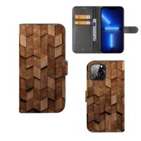 Book Style Case voor iPhone 13 Pro Max Wooden Cubes - thumbnail