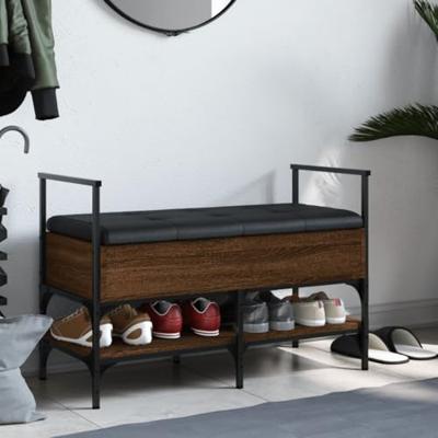 Schoenenbank 85,5x42x57,5 cm bewerkt hout bruin eikenkleur