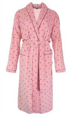 Tenderness dames Badjas Velours - Pink - Roze warme ochtendjas
