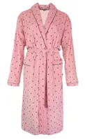 Tenderness dames Badjas Velours - Pink - Roze warme ochtendjas - thumbnail