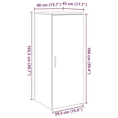 Opbergkast 40x45x103,5 cm bewerkt hout gerookt eikenkleur