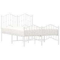 Bedframe met hoofd- en voeteneindemetaal wit 120x190 cm - thumbnail