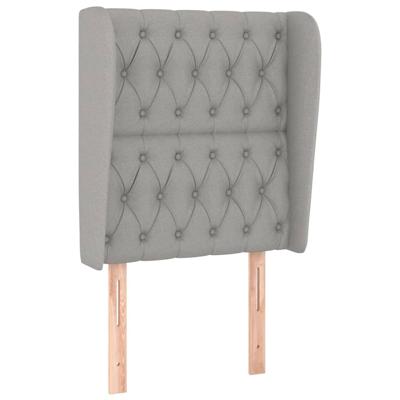 Hoofdbord met randen 83x23x118/128 cm stof lichtgrijs