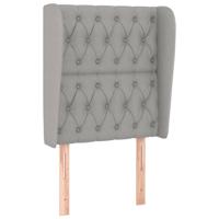 Hoofdbord met randen 83x23x118/128 cm stof lichtgrijs - thumbnail