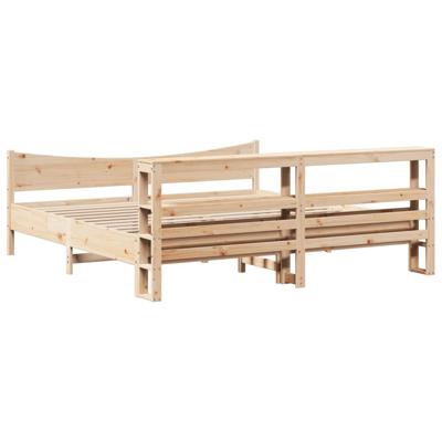Bedframe met hoofdbord massief grenenhout 200x200 cm