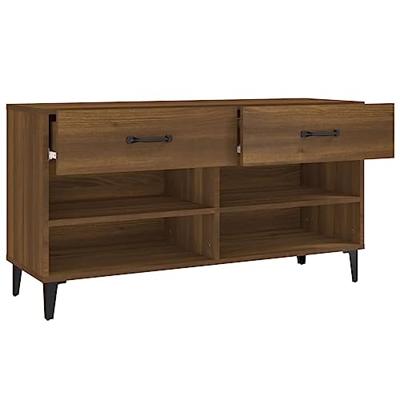 VidaXL Schoenenkast 102x35x55 cm bewerkt hout bruin eikenkleur