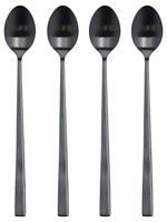 BITZ - Koffie & Thee - Latte Macchiatolepels 20cm S/4 zwart - thumbnail