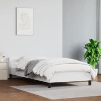 Bedframe met hoofdbord kunstleer wit 100x200 cm - thumbnail