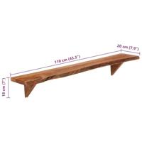 Wandschappen 2 st 110x20x18 cm massief acaciahout - thumbnail