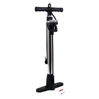 Dresco Fietspomp manometer 52 cm dunlop, presta, schrader ventiel zilver - thumbnail