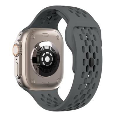 By Qubix - Ultimate Sport Edition bandje - Donkergrijs - Compatible met Apple Watch 44mm / 45mm / 46mm / 49mm - Compatible Apple watch bandjes