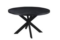 LivingFurn Ronde Eettafel 'Kala' 150cm Mangohout, kleur zwart - thumbnail