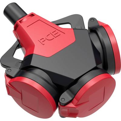 PC Electric 243712-sr 3-voudige koppeling Rubber 250 V Rood IP54