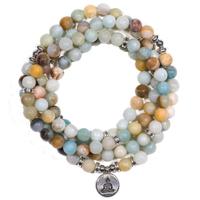 Edelsteen Armband Amazoniet Mala met Boeddha (8 mm Kralen) - thumbnail
