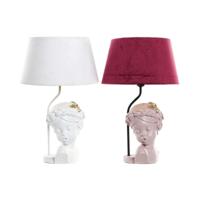 Bureaulamp DKD Home Decor Rood Hars Licht Roze 220 V 50 W 30 x 30 x 49 cm (2 Stuks) - thumbnail
