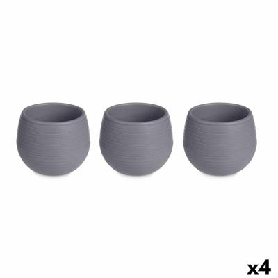 Pottenset Ibergarden Antraciet Plastic 16,5 x 16,5 x 14,5 cm 51,5 x 14,5 x 16,5 cm (4 Stuks)