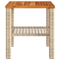 Tuintafel 40x40x42 cm poly rattan en acaciahout beige - thumbnail