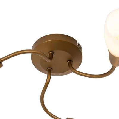 QAZQA Klassieke plafondspot goud met mat glas rond 3-lichts - Madi