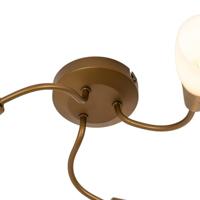 QAZQA Klassieke plafondspot goud met mat glas rond 3-lichts - Madi - thumbnail