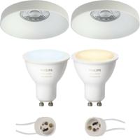 Pragmi Vrito Pro - Inbouw Rond - Mat Wit - Ø82mm - Philips Hue - LED Spot Set GU10 - White Ambiance - Bluetooth - thumbnail