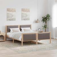 Bedframe Bruin en taupe 150 x 200 cm Massief grenenhout - thumbnail