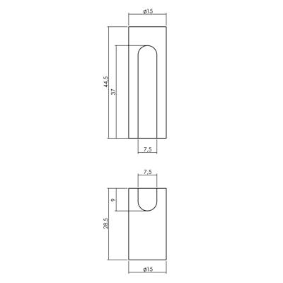 Intersteel Sierhuls recht 37/9mm tbv paumelle scharnieren - RVS Intersteel Sierhuls recht 37/9mm tbv paumelle scharnieren - RVS