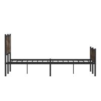 Bedframe hoofd- en voeteneinde metaal gerookt eiken 140x190 cm - thumbnail