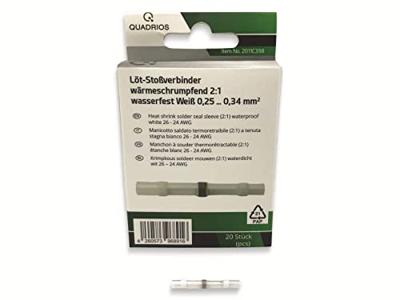 Quadrios 2011C398 Stootverbinder 0.25 mm² 0.34 mm² Volledig geïsoleerd Wit 20 stuk(s) Quadrios 2011C398 Stootverbinder 0.25 mm² 0.34 mm² Volledig geïsoleerd Wit 20 stuk(s)