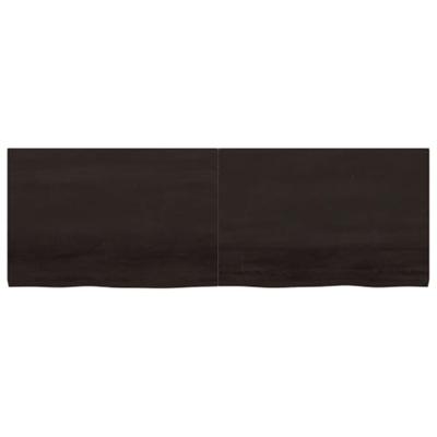 Tafelblad 180x60x4 cm behandeld massief eikenhout donkergrijs