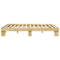 Bedframe zonder matras 140x190 cm massief hout eiken - thumbnail
