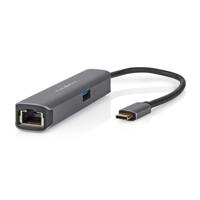 Nedis CCBW64220AT02 Usb Multi-port Adapter Usb 3.2 Gen 1 Usb-c™ Male Hdmi™ Output / Rj45 Female / Usb-a Female / Usb-c™ Female 5 Gbps 0.20 M Rond Verguld Pvc Antraciet Doos - thumbnail