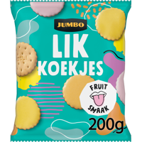 Jumbo Lik Koekjes Fruit Smaak 200 g - thumbnail