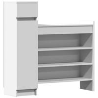 VidaXL Schoenenkast 100,5x28x100 cm bewerkt hout wit - thumbnail