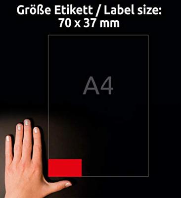 Avery-Zweckform 3448 Universele etiketten 70 x 37 mm Papier Rood 2400 stuk(s) Permanent hechtend Inkjet, Laser (zwart/wit), Laser (kleur), Kopiëren (zwart/wit) Avery-Zweckform 3448 Universele etiketten 70 x 37 mm Papier Rood 2400 stuk(s) Permanent hechtend Inkjet, Laser (zwart/wit), Laser (kleur), Kopiëren (zwart/wit)