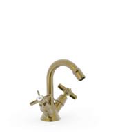 Bidetmengkraan Tres Clasic 2 Kruisgreep Verouderd Messing Mat - thumbnail