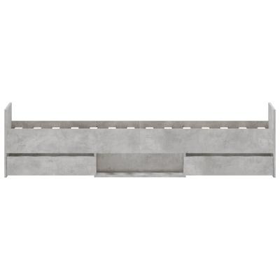 Bedframe met hoofd- en voeteneinde betongrijs 75x190 cm