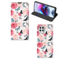 Motorola Moto G100 Smart Cover Butterfly Roses - thumbnail