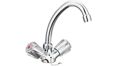 SCHÜTTE wastafelmengkraan tweeknops savino chroomkleurig