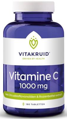 Vitakruid Vitamine C 1000 met Bioflavonoiden & Rozenbottel 180 Tabletten Vitakruid Vitamine C 1000 met Bioflavonoiden & Rozenbottel 180 Tabletten