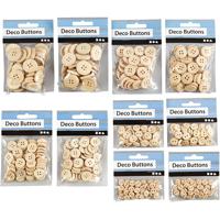 Creativ Company Houten knopen, d 8+11+15+18+23 mm, 440 stuk/ 1 doos - thumbnail