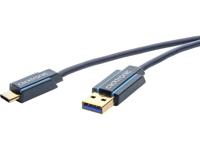 Clicktronic USB-C stekker naar USB-A 3.0 stekker premium kabel/USB 3.2 Gen 1 / type C naar A/snellaadkabel tot 15W / max. overdrachtssnelheid 5 Gbit/s/USB C datakabel voor USB-apparaten, 2m - thumbnail