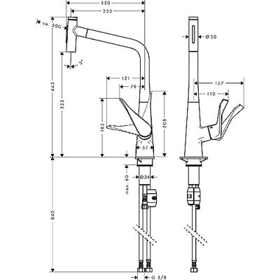 Hansgrohe Metris Select M71 M7117-h320 ééngreeps keukenmengkraan met uittrekbare vuistdouche, chroom Hansgrohe Metris Select M71 M7117-h320 ééngreeps keukenmengkraan met uittrekbare vuistdouche, chroom