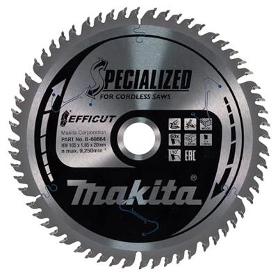Makita EFFICUT B-69864 B-69864 Cirkelzaagblad 165 x 20 x 1.85 mm Aantal tanden: 60 1 stuk(s)
