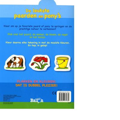 Standaard Uitgeverij Plakken en kleuren - de leukste paarden en pony&apos;s, 4-6 jaar