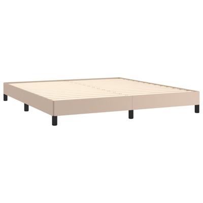 Boxspring met matras kunstleer cappuccinokleurig 180x200 cm