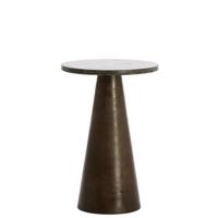 Light & Living Ronde Bijzettafel 'Ynez' Marmer, 36cm, kleur Donkerbruin - thumbnail