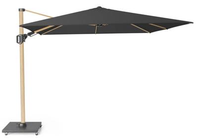 Zweefparasol Challenger T2 Premium 300x300 cm vervaagd zwart oak kleurig frame zonwering Platinum - Platinum